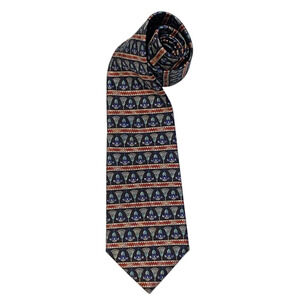 Vintage Metropolitan Museum of Art Necktie Tie The MET Gala Party 100% Silk Blue